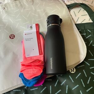 NWT Lululemon Hot/Cold 17oz Bottle and 3 pk Sock Bundle!